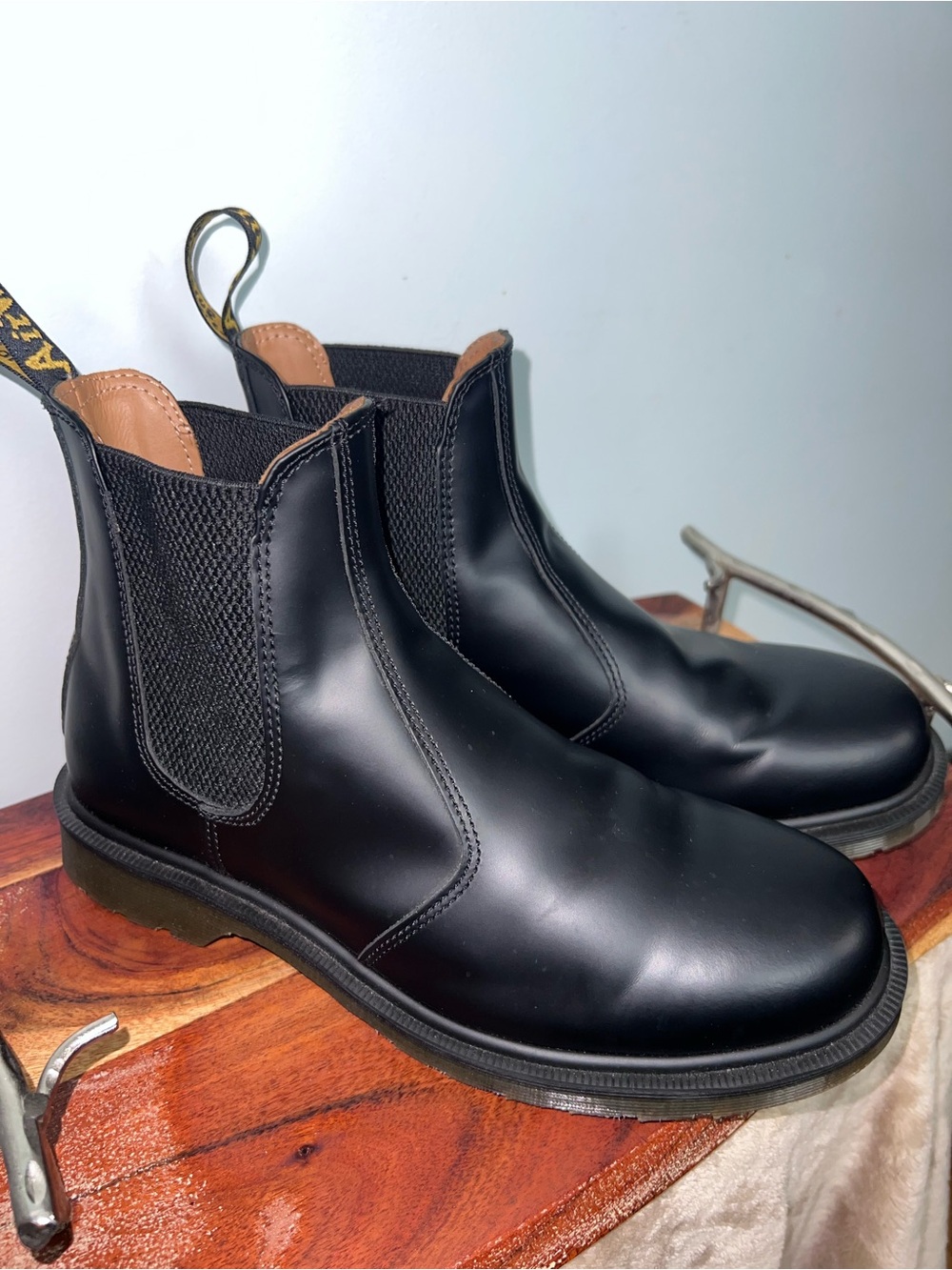 Dr Martens 2976 Black Leather Chelsea Boots Men 9 UK 8 EU 42 AirWair